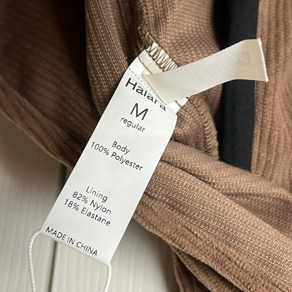 Halara High Waisted Back Zipper Split Hem 2-in-1 Corduroy Casual Skirt Brown M - Picture 6 of 10